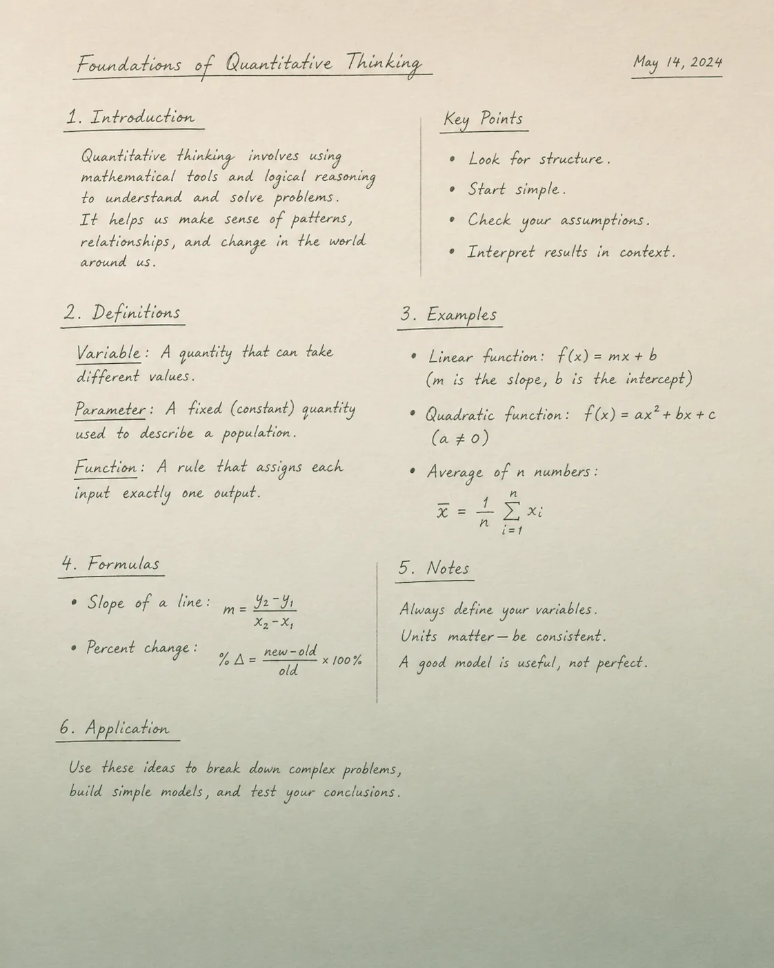 Handwritten notes